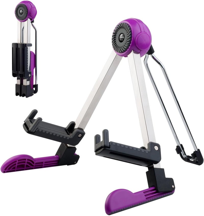 Guitto Guitar Stand - Electric and Acoustic, Floor Standing Holder for Guitars, Bass, Banjo, Cello - Portable, Foldable, and Small A-Frame Design GGS-03 - Image 1